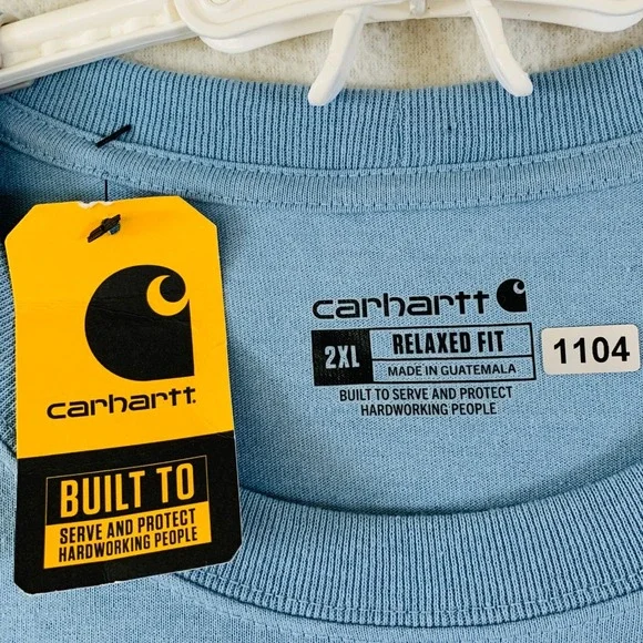 NWT Carhartt C Graphic T-Shirt Mens Relaxed Fit Heavyweight Long Sleeve 2XL Blue - Picture 3 of 11